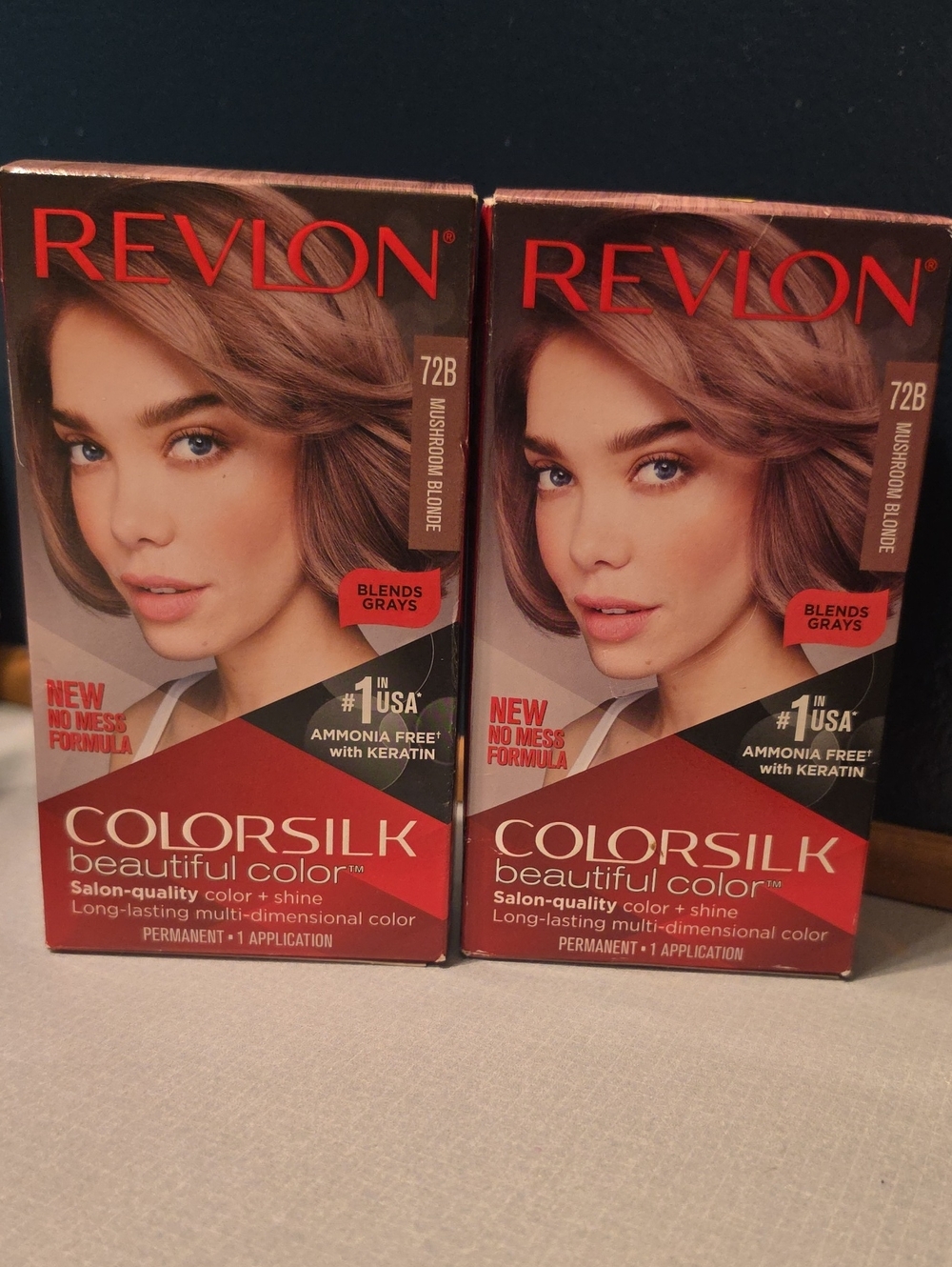 Revlon ColorSilk Mushroom Blonde (72B) Permanent Hair Color Twin Pack